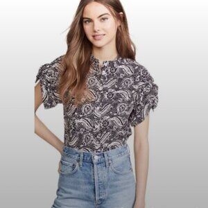 Veronica Beard Pink and Black Abstract Blouse